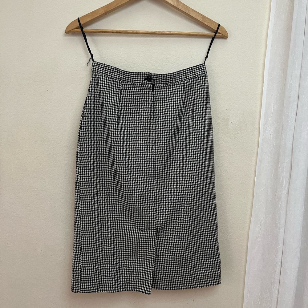 Vintage wool houndstooth pencil skirt - Picture 8 of 9